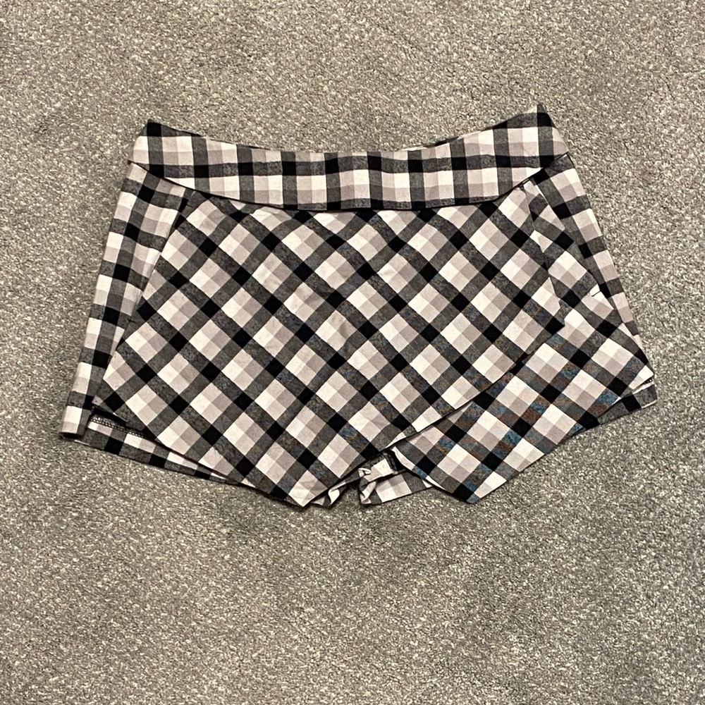 Flannel gingham skort